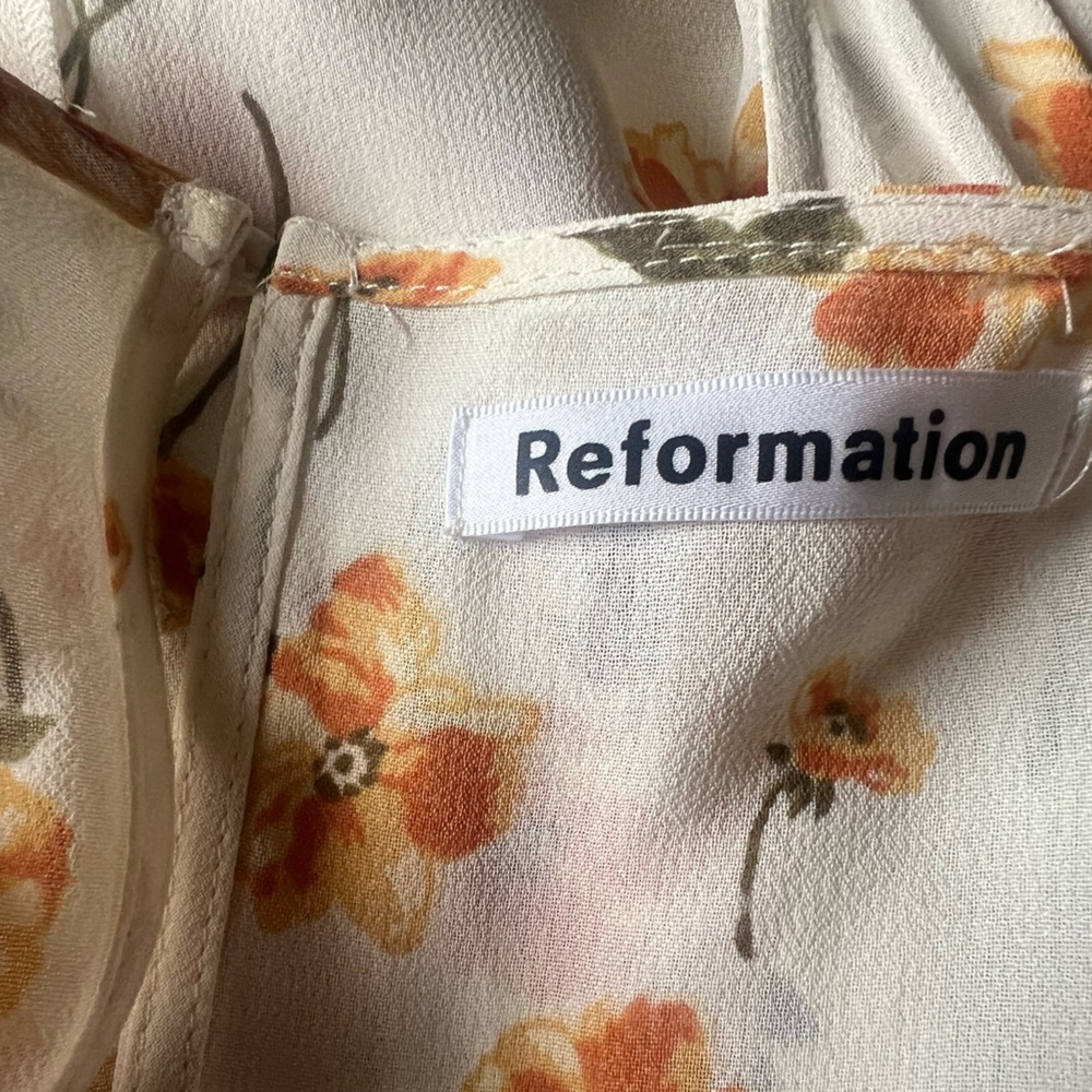 Reformation Floral Maxi Dress - Cream and Orange - Picture 5 of 7